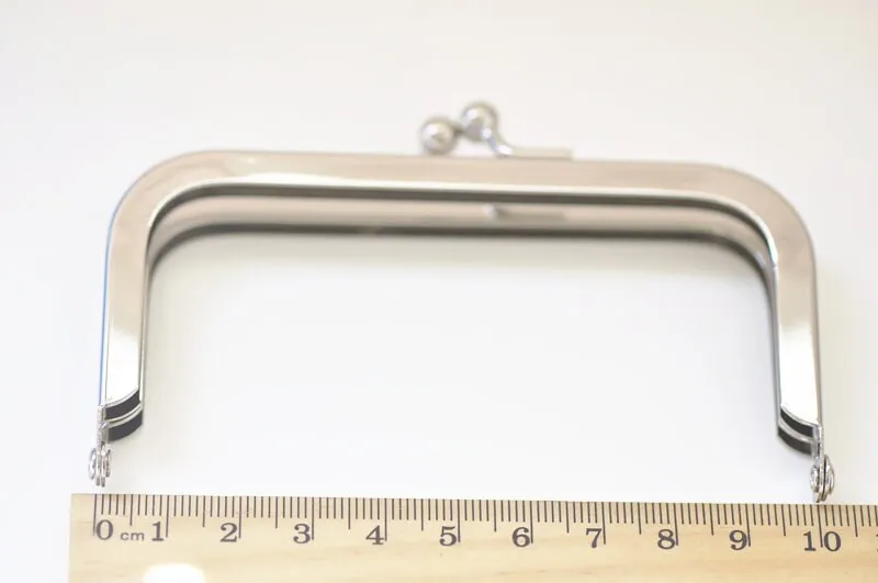 10cm (4.1") Silver Purse Frame Glue-In Style 10x5cm