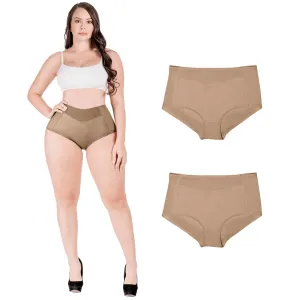 2-Pack Panties Tummy Control High Waisted Shapewear Fajas Colombianas Sonryse SP645NC