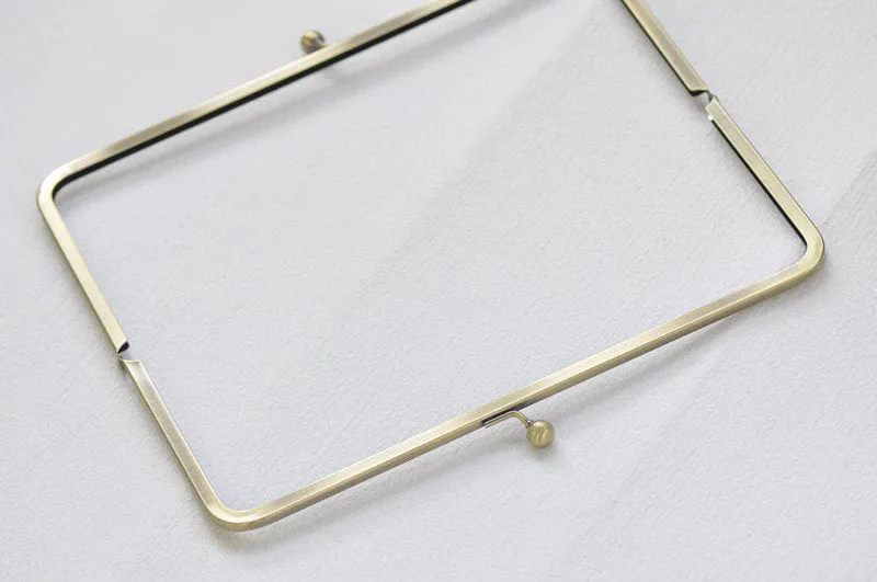 27cm (10 1/2") Brushed Brass Purse Frame Large Bag Hanger Glue-In Style 27 x 12cm