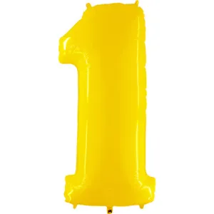 40 inch Number 1 - Yellow Balloon