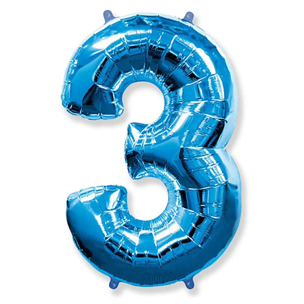 42 inch Number 3 - Blue Balloon