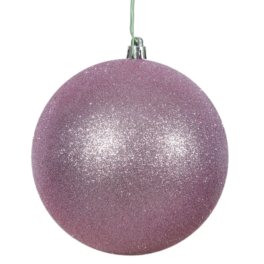 4PK - 6" Orchid Pink Glitter Shatterproof Christmas Ball Ornament