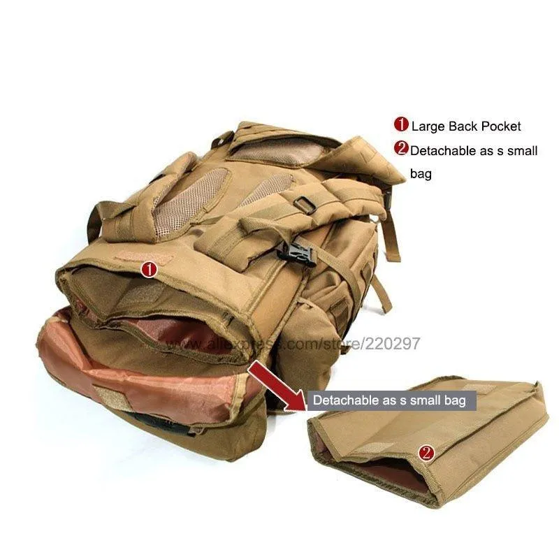 60L Molle Backpack Waterproof Travel Outdoor