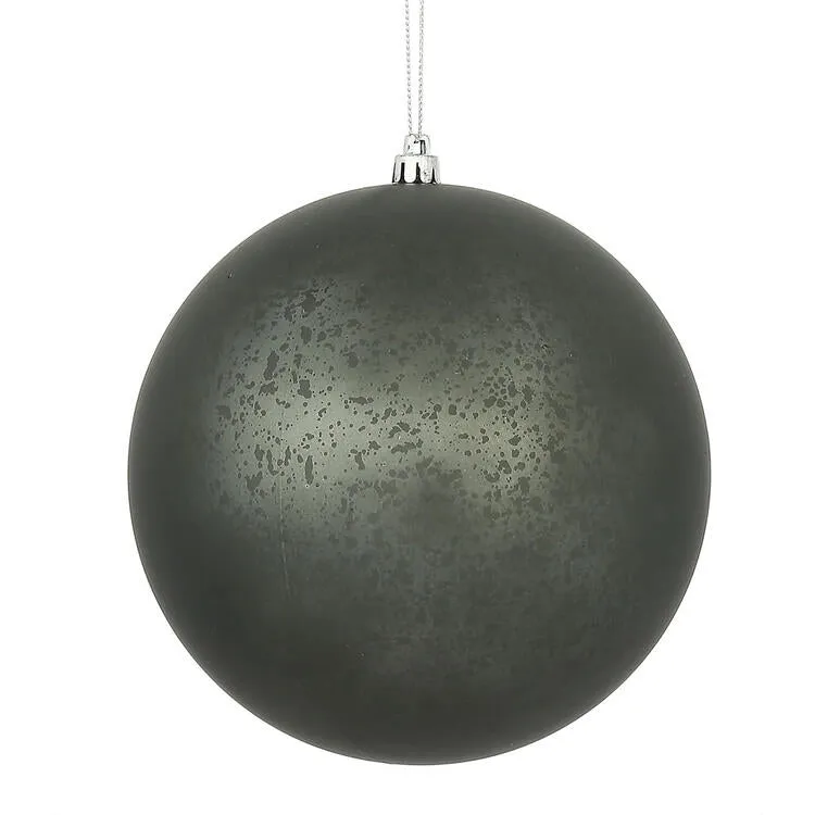 6" Pewter Mercury Ball Matte Finish Ornaments 4 Per Bag