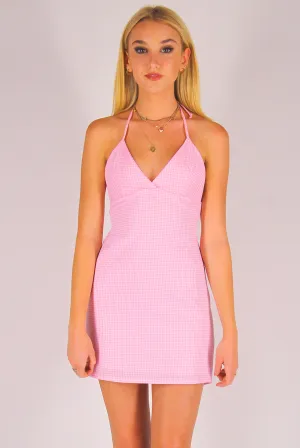 Adjustable Bralette Dress - Pink Gingham