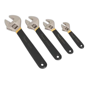 Adjustable Wrench Set 4pc Ni-Fe Finish