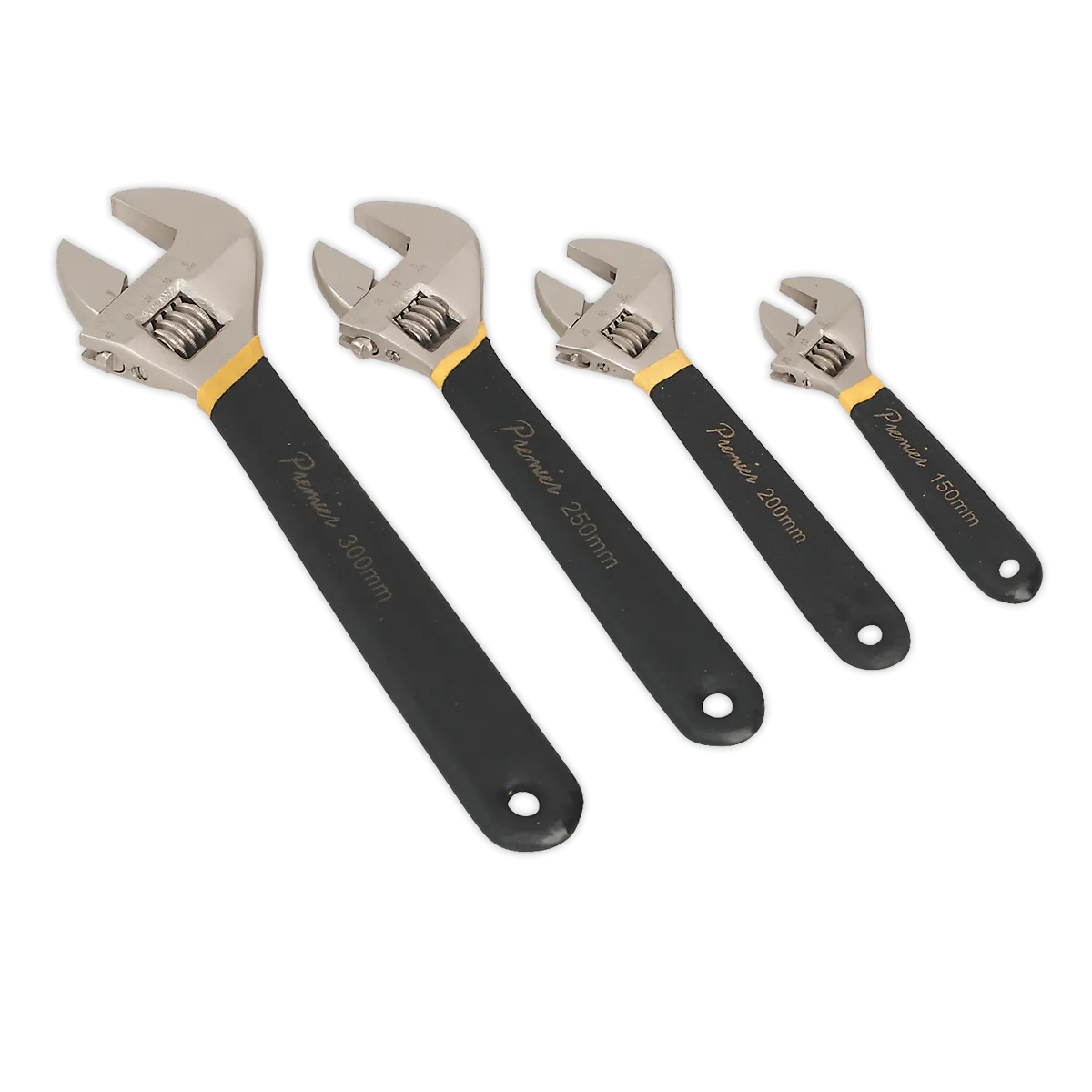 Adjustable Wrench Set 4pc Ni-Fe Finish