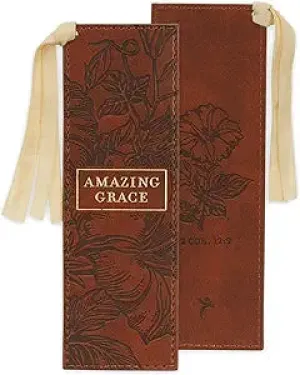 Amazing Grace Fuax Leather Bookmark