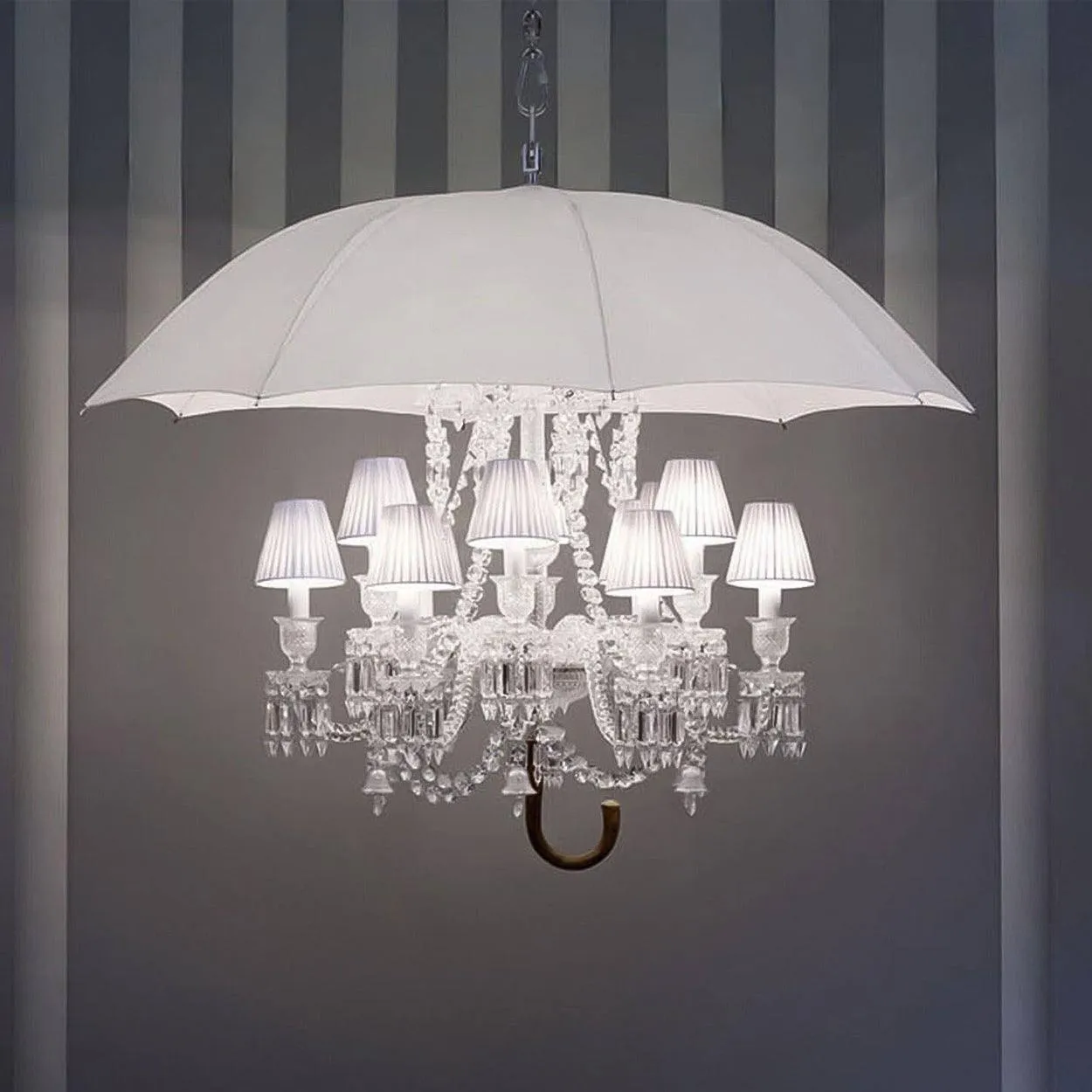 ANKUR 12 LIGHT MARIA COQUINE UMBRELLA BACCARAT STYLE CRYSTAL CHANDELIER