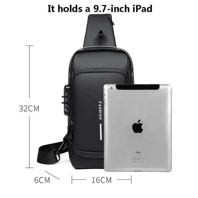 Anti Theft Bag - Men's USB Sling Bag for Travel & Security - MCB001