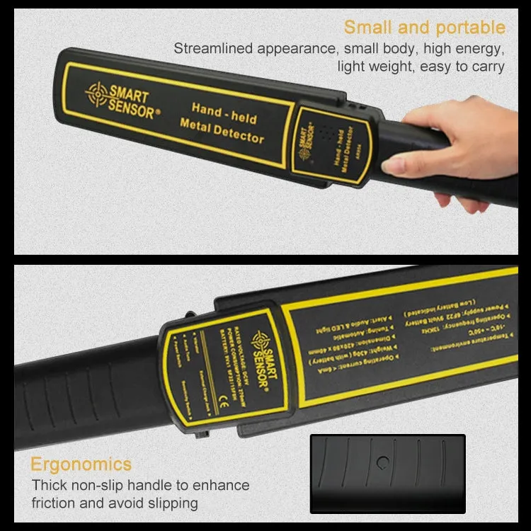 AR954 Handheld Security Metal Detector, Detection Distance: 60mm