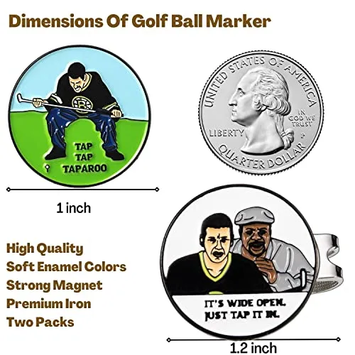 Artpreti Golf Ball Marker with a Standard Magnetic Hat Clip, Funny Golf Ball Marker Hat Clip for Men Women, Premium Golf Gifts for Men Women, Golf Accessories for Golf Lovers(2-Pack)