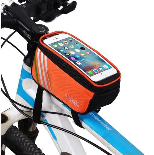 B-SOUL CYCLING BIKE BICYCLE FRAME IPHONE HOLDER PANNIER TOP TUBE BAG MOBILE PHONE CASE BAG POUCH 4.8 5.7 INCHES