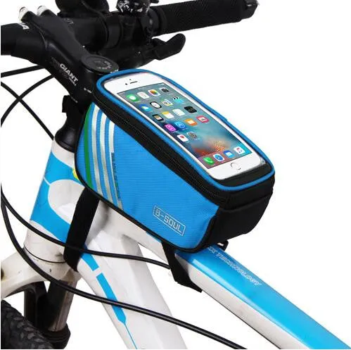 B-SOUL CYCLING BIKE BICYCLE FRAME IPHONE HOLDER PANNIER TOP TUBE BAG MOBILE PHONE CASE BAG POUCH 4.8 5.7 INCHES