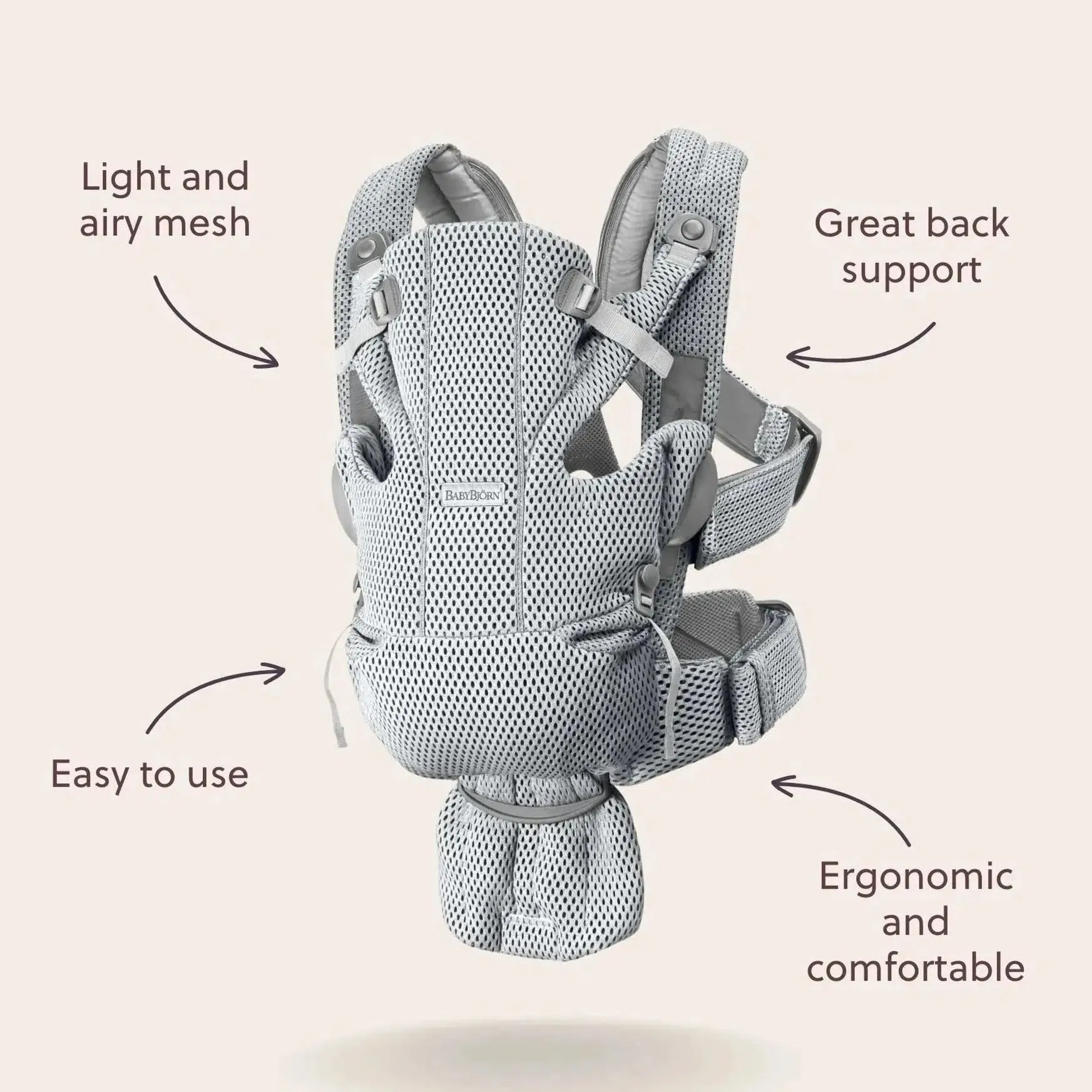 Baby Bjorn - Baby Carrier Free - Black Mesh