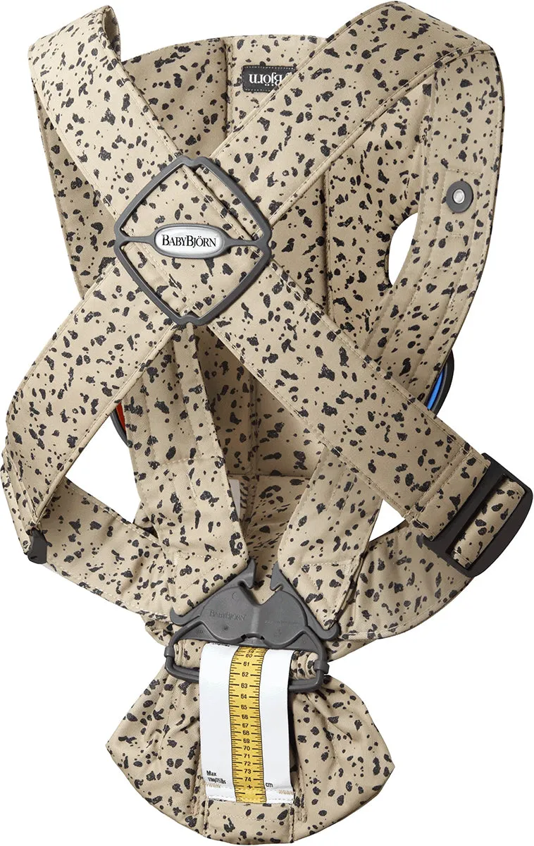 BabyBjorn Baby Carrier Mini, Woven - Dark Gray / Beige Print