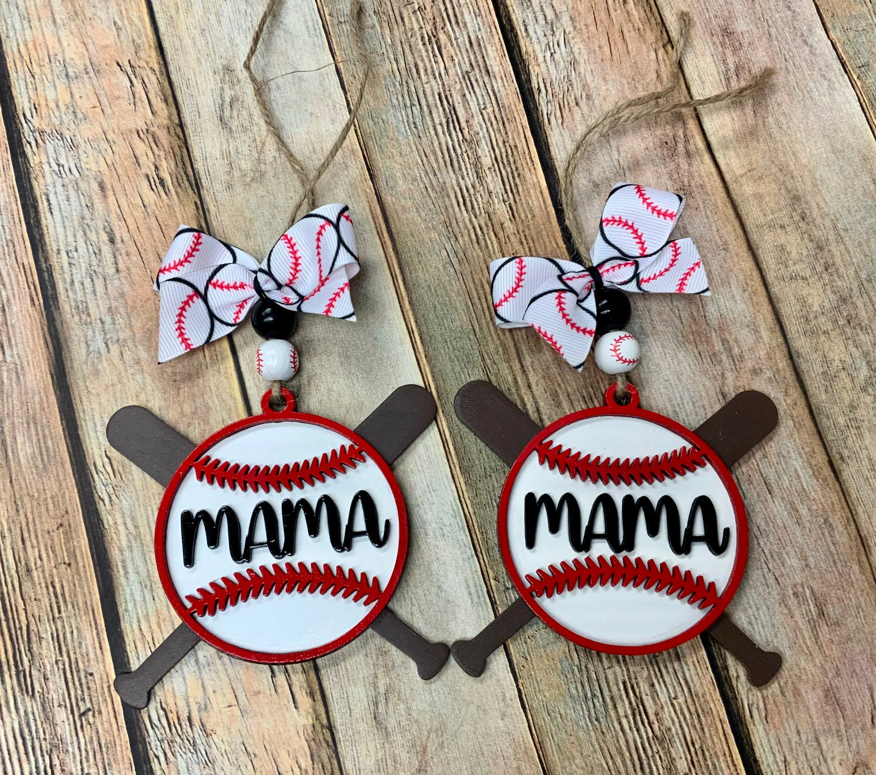 Baseball and Softball Car Charms/ Bag Tags