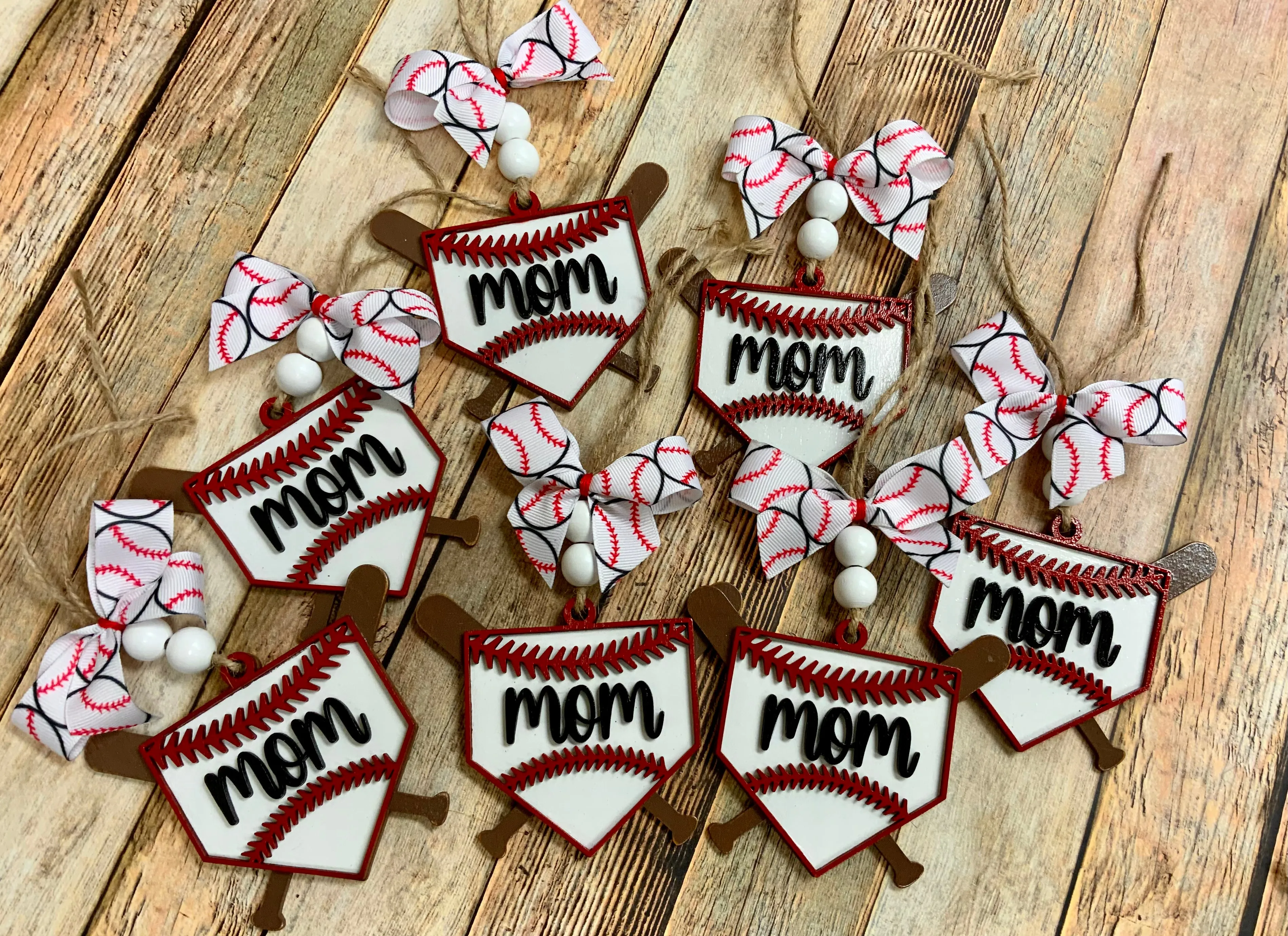 Baseball and Softball Car Charms/ Bag Tags