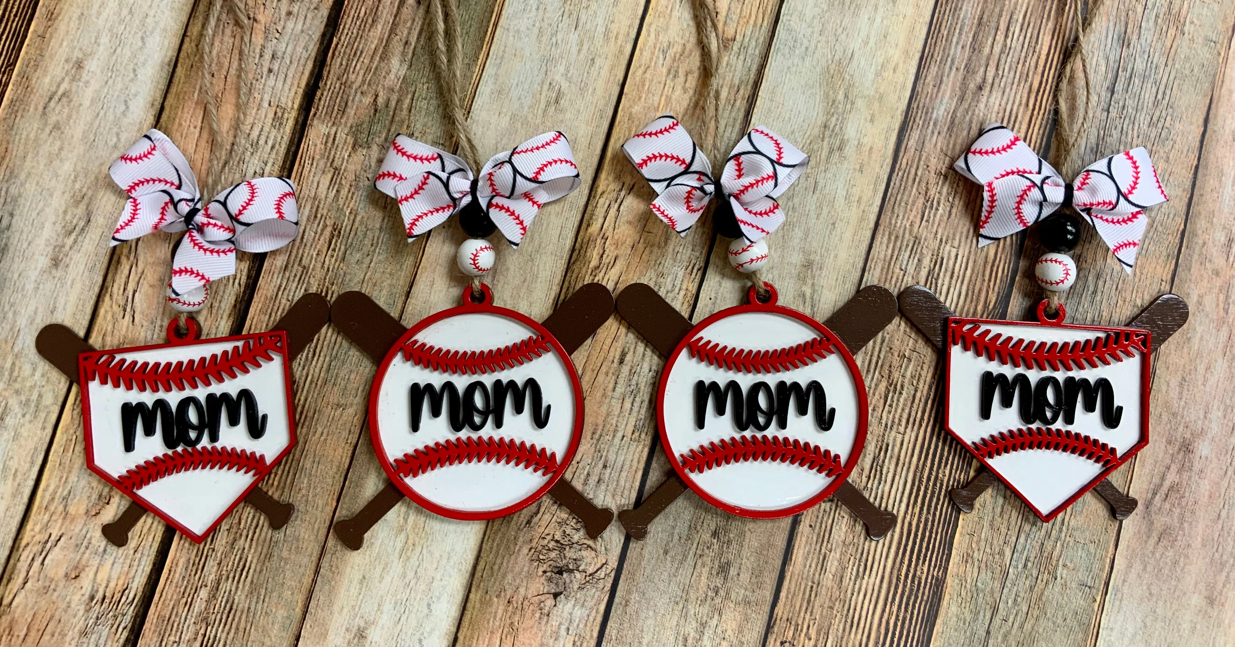 Baseball and Softball Car Charms/ Bag Tags