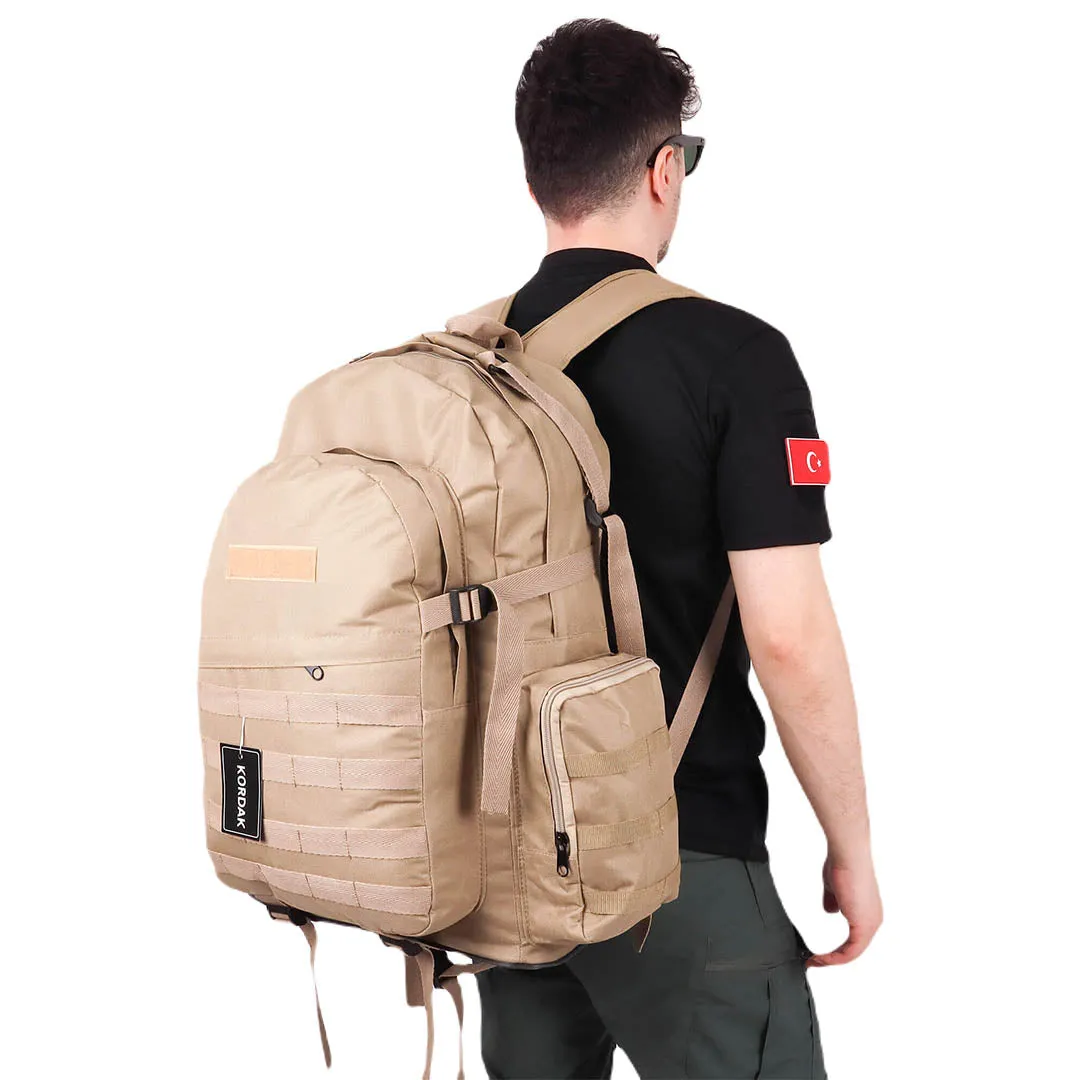 Beige Camping Hike Trekking Backpack - 75 Liter Bag