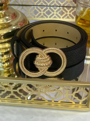 Belt With Gold Double Buckle