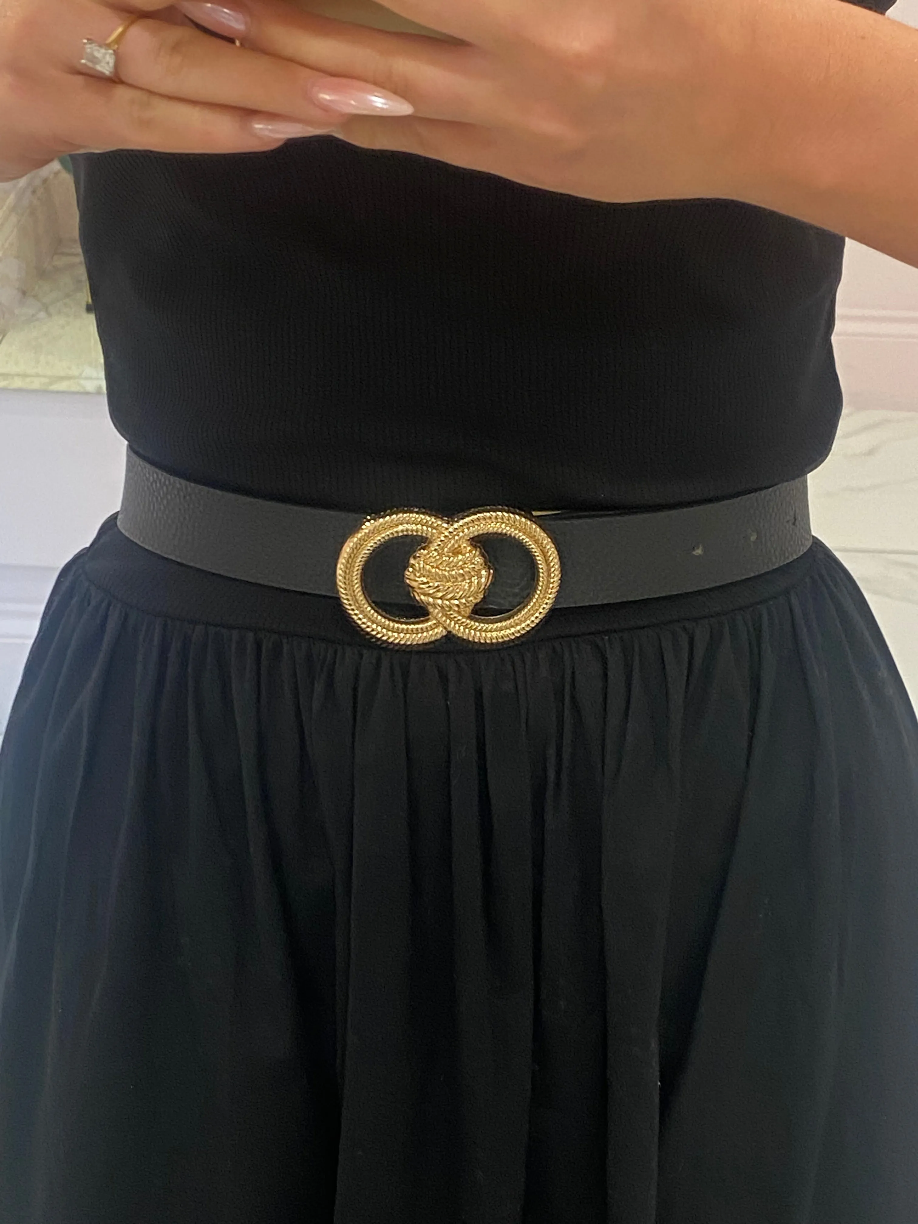 Belt With Gold Double Buckle