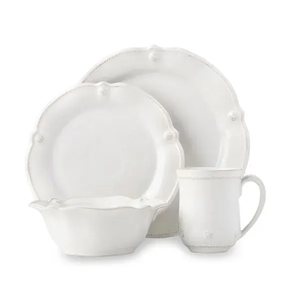 Berry & Thread Whitewash Flared 4 Piece Place Setting