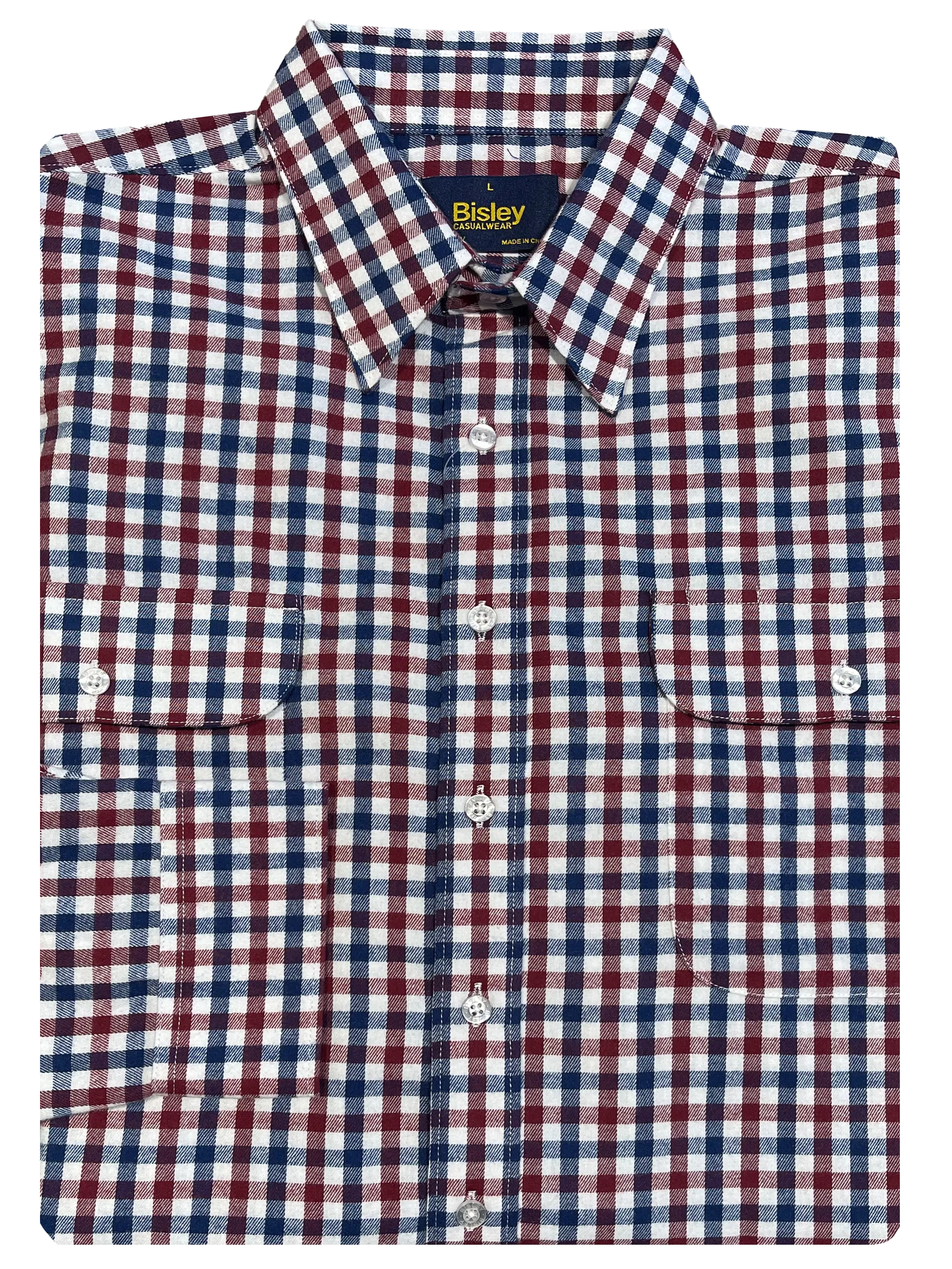 Bisley LS Brushed Cotton Small Check Shirt