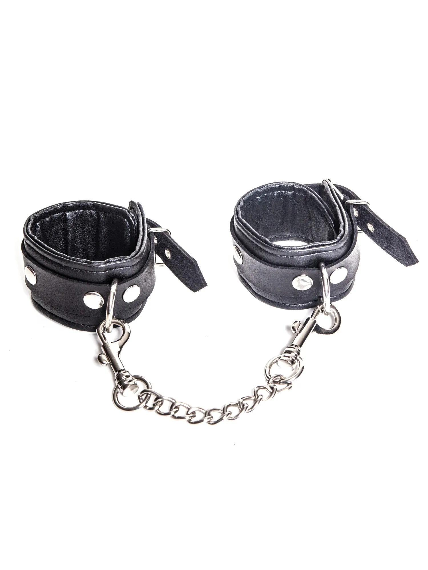 Black Faux Leather Wrist Cuffs