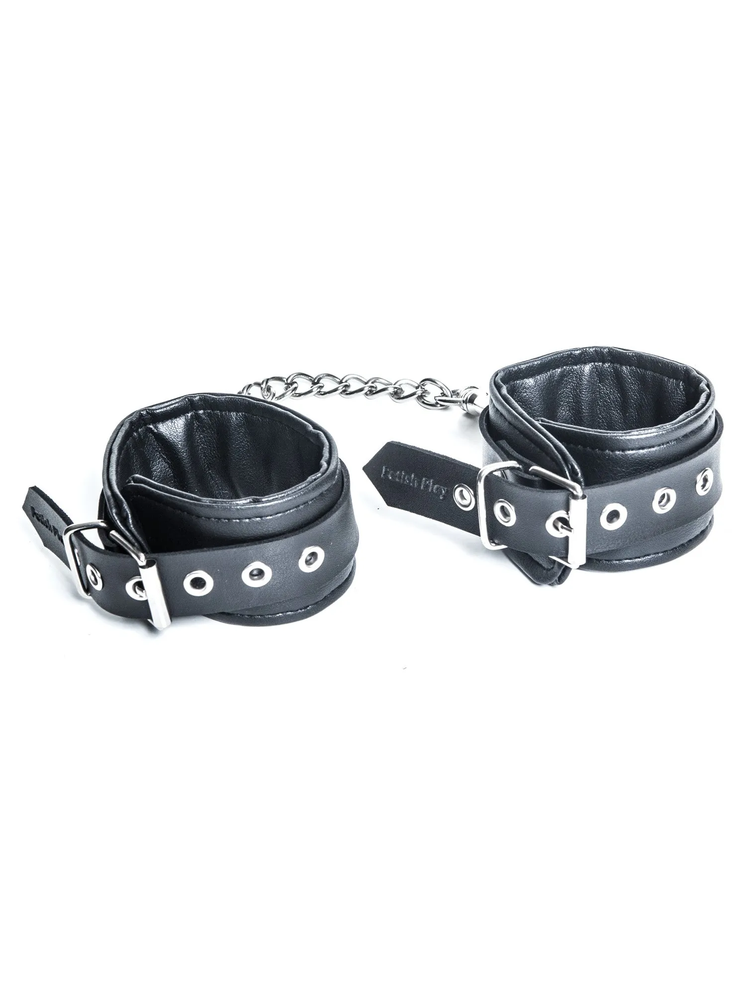 Black Faux Leather Wrist Cuffs