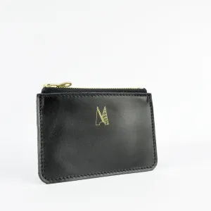 Black Leather Zip Purse - Roam