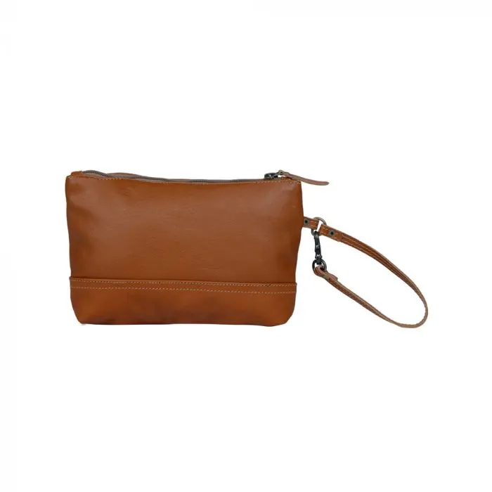 Blossomy Affair Leather & Hair On Wristlet