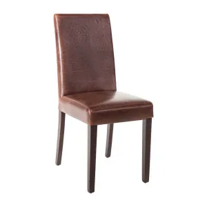 Bolero Faux Leather Dining Chair Antique Brown (Pack of 2)