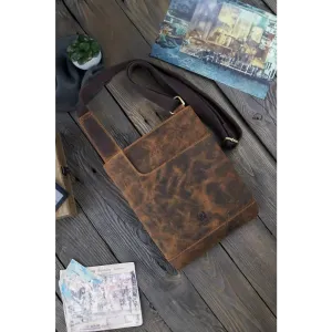 Brown - natural leather bag model 191538 galanter