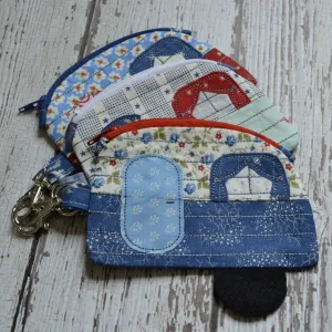 Camper Shaped Coin Purse -Re-Purposed Fabric - Group C - (3)