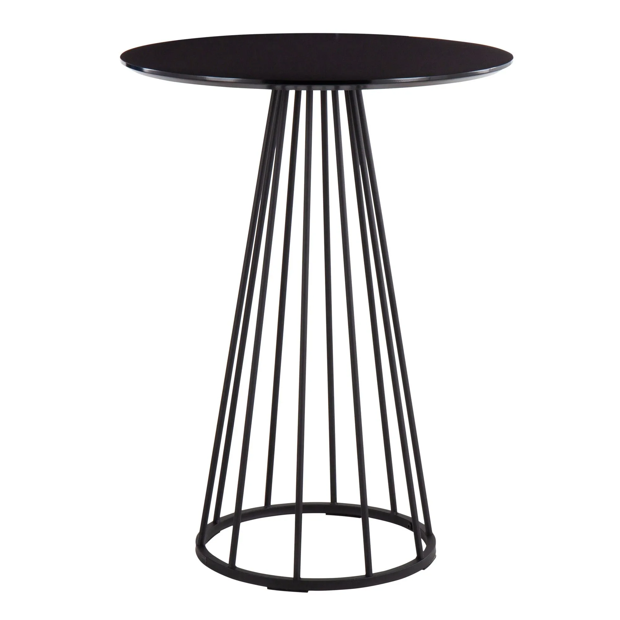 Canary Contemporary/Glam Counter Table in Black Steel and Black Wood by LumiSource