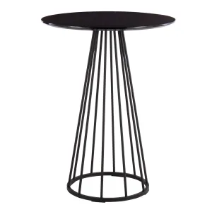 Canary Contemporary/Glam Counter Table in Black Steel and Black Wood by LumiSource