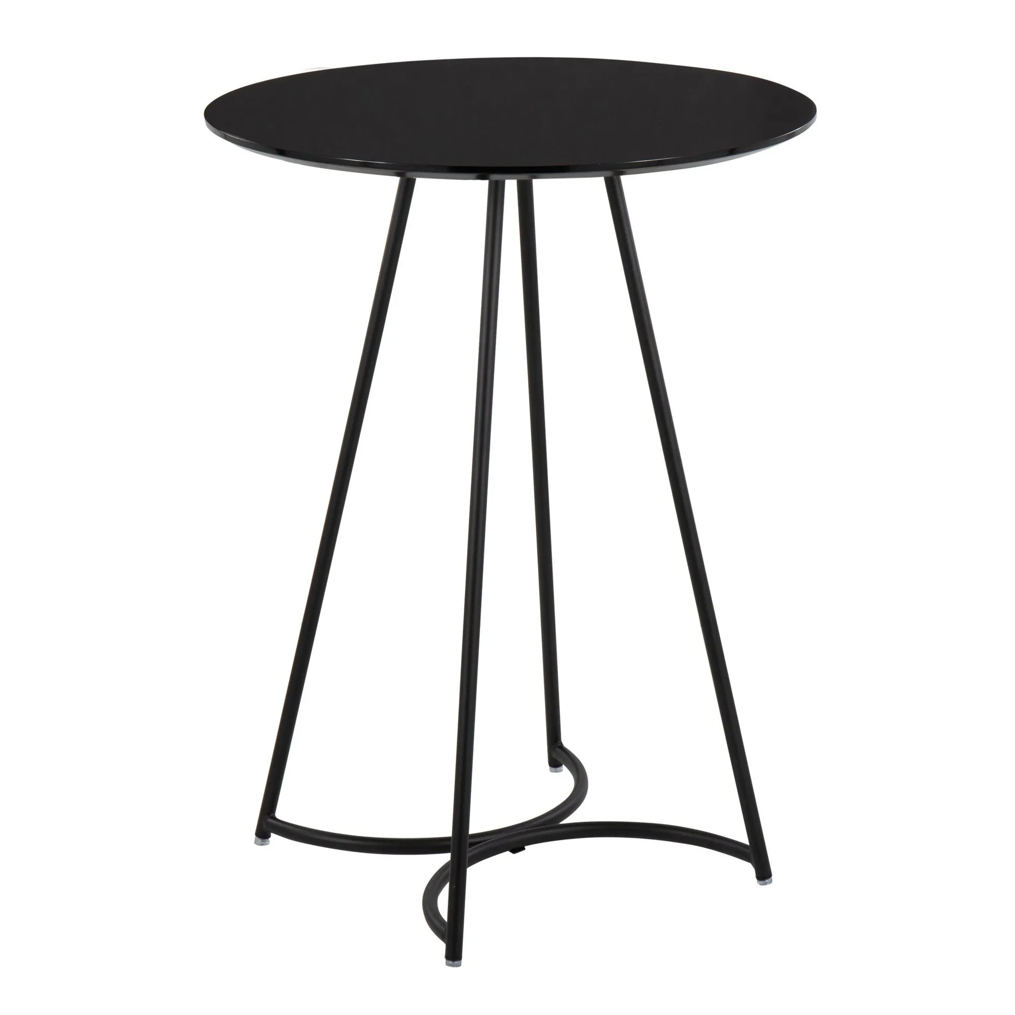 Cece Canary Contemporary/Glam Counter Table in Black Steel and Black Wood by LumiSource