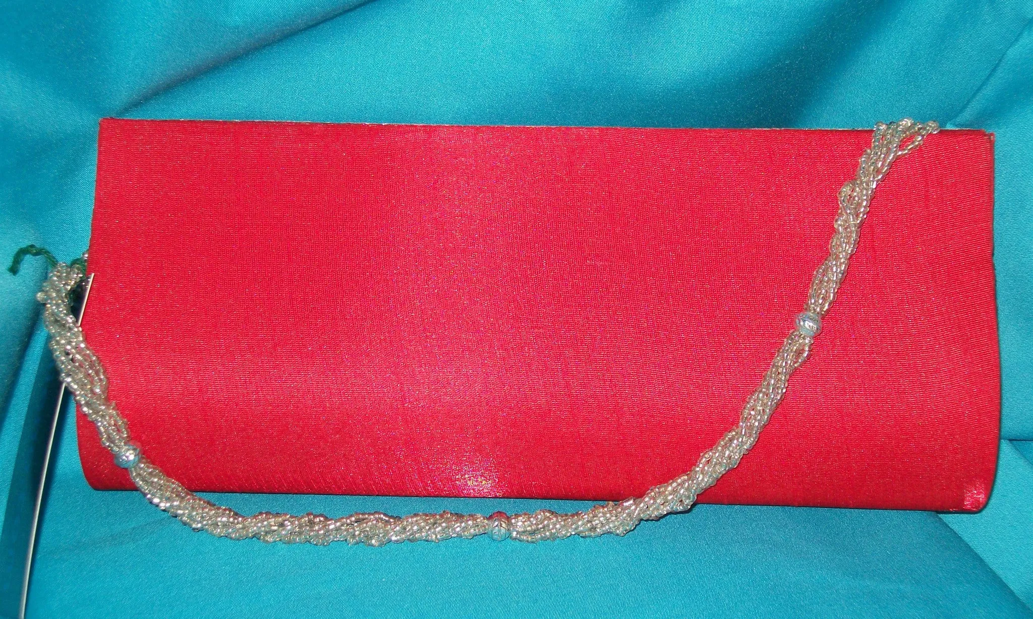 Clutch 2724 Red Tussar Wedding Wear Clutch Purse Shieno Sarees