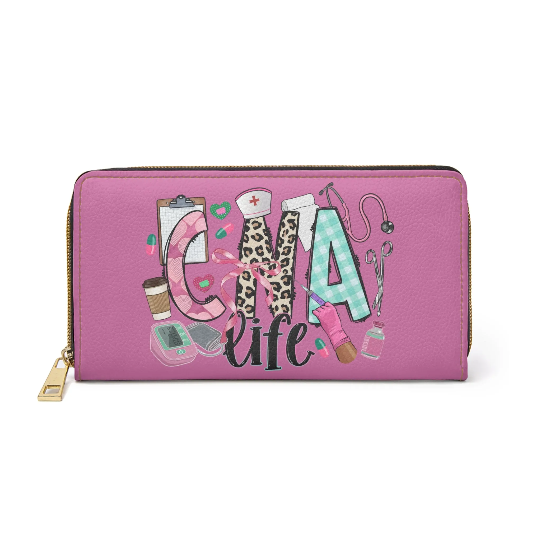 CNA Life Zipper Wallet - Cute Pink Wallet for Nurses, Perfect Gift & Everyday Use