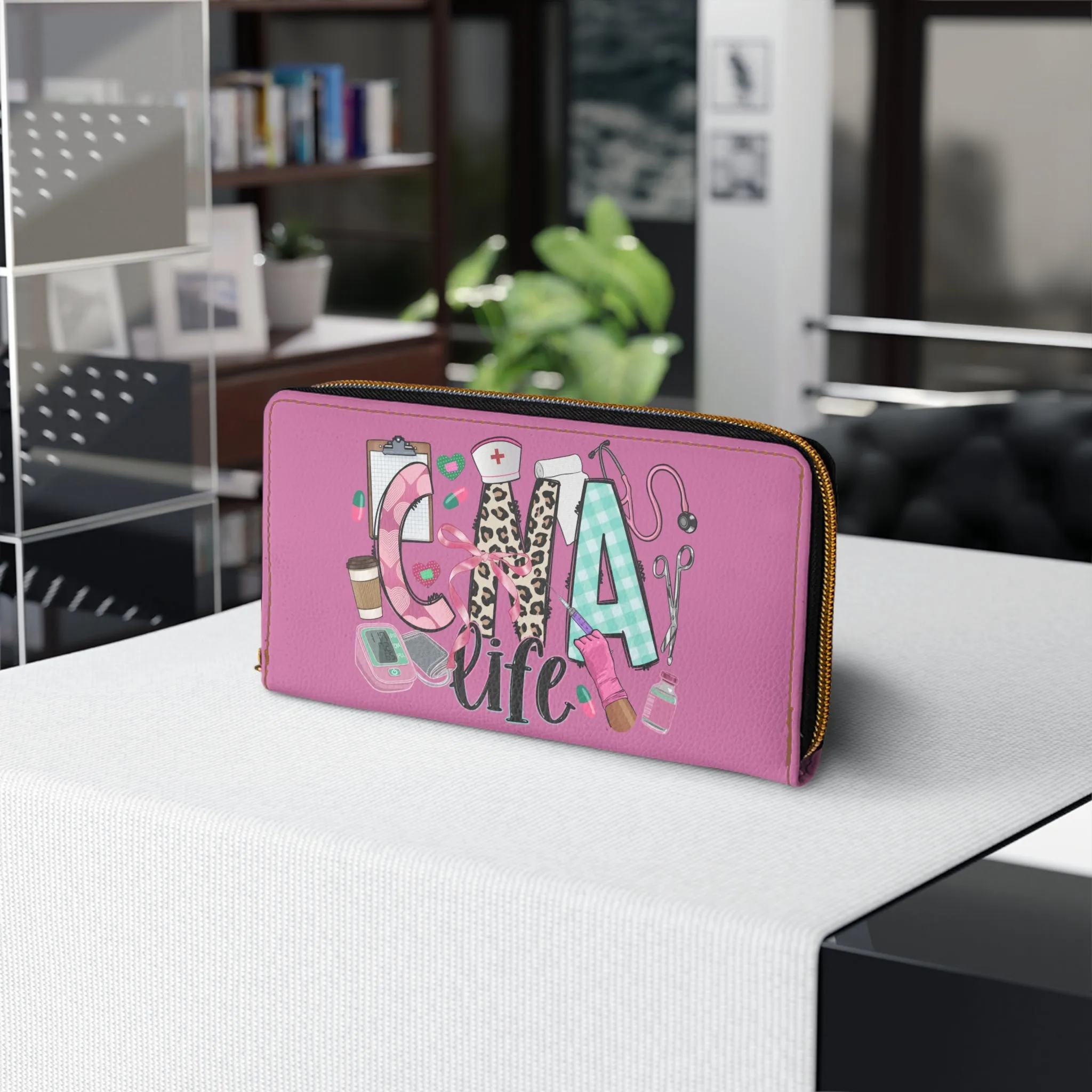 CNA Life Zipper Wallet - Cute Pink Wallet for Nurses, Perfect Gift & Everyday Use