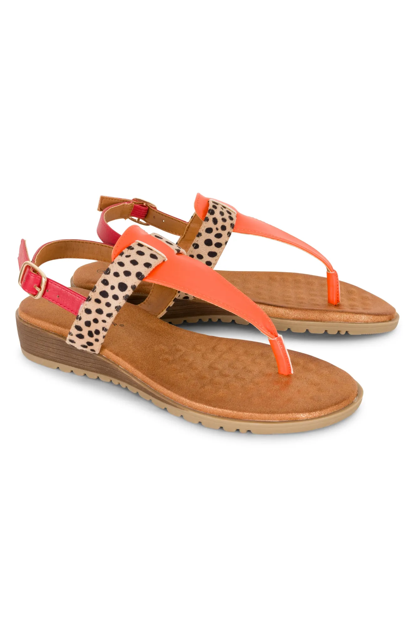 Colourful Faux Leather Sandal | ORANGE | GINA AB