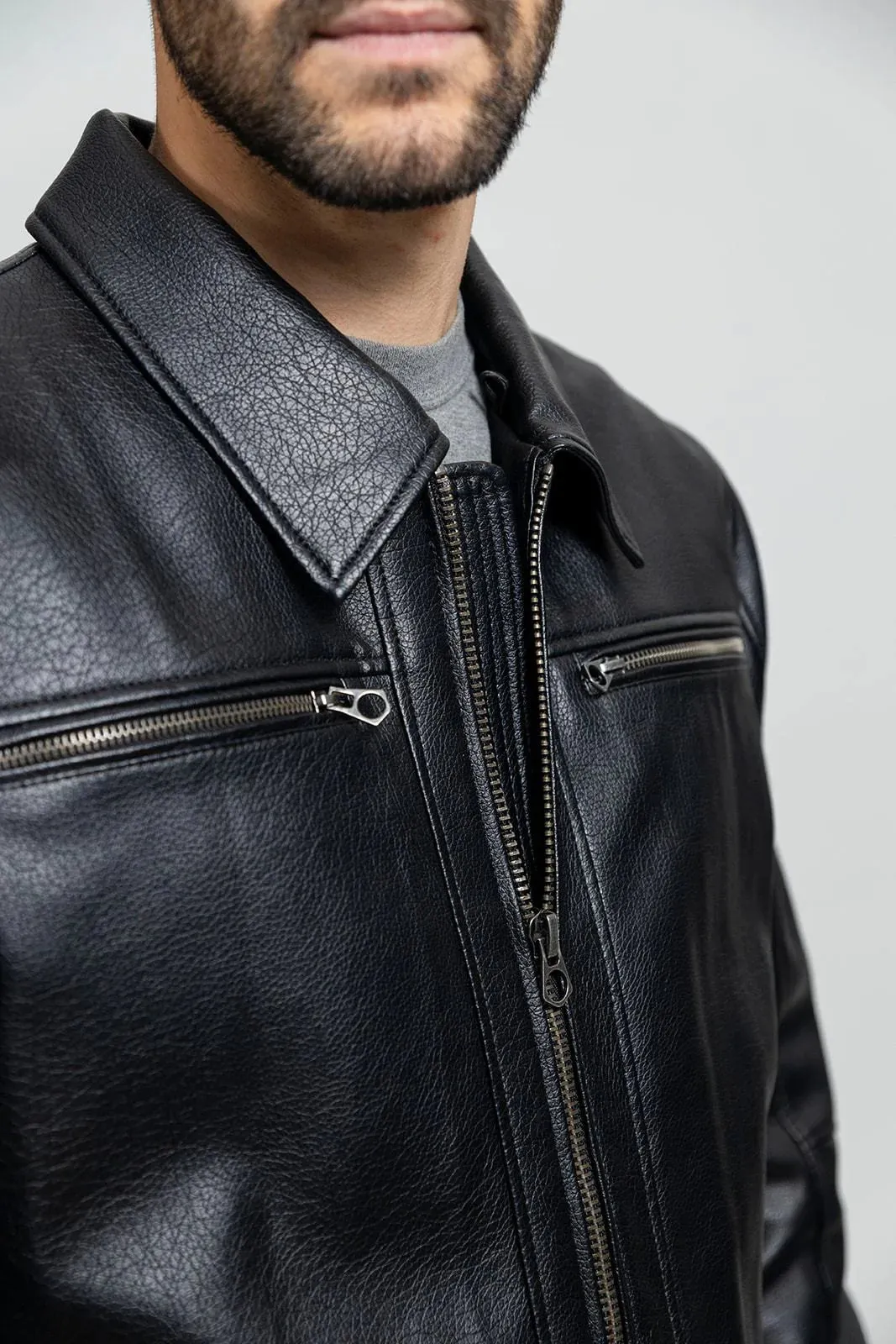 Conner Mens Vegan Faux Leather Jacket