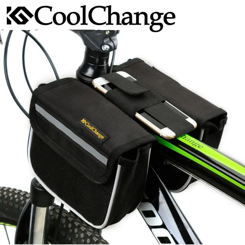 CoolChange Cycling Front Frame Bag Tube Pannier Double Pouch