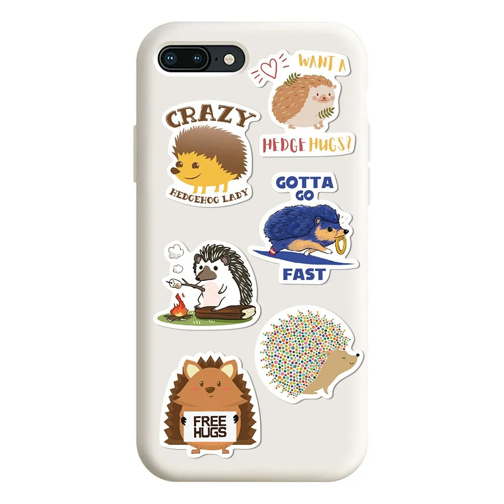 Craspire Autumn Theme Waterproof Self Adhesive Paper Stickers, for Suitcase, Skateboard, Refrigerator, Helmet, Mobile Phone Shell, Colorful, Hedgehog Pattern, 43~75x40~60x0.2mm, about 50pcs/bag