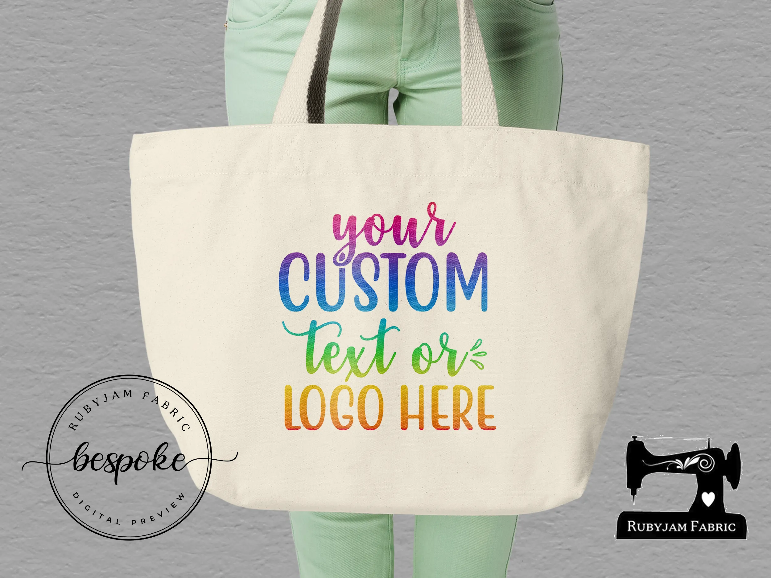 Custom Tote Bag - BYO Text or Logo - Tote Bag - Bespoke