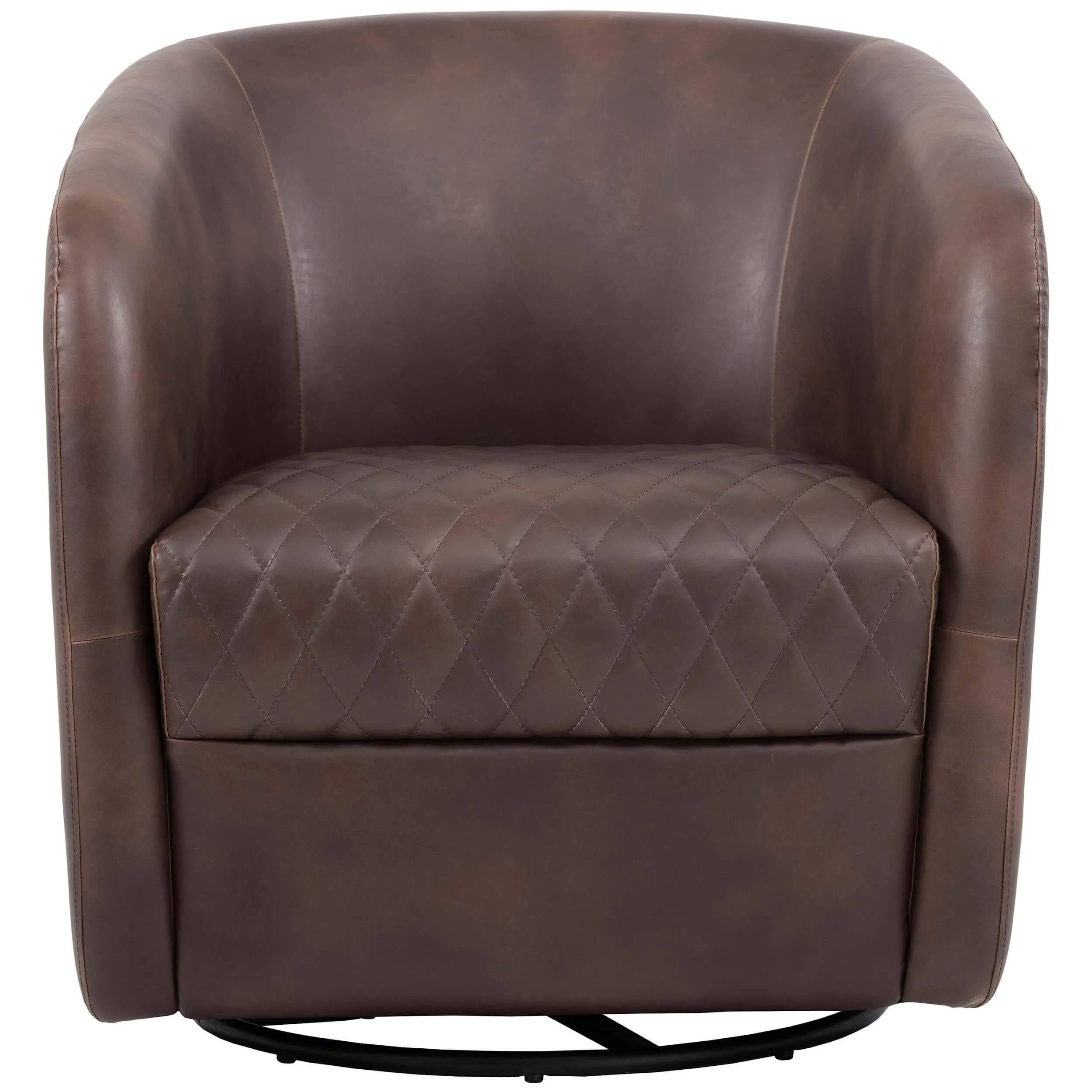 Dax Swivel Club Chair, Havana Dark Brown