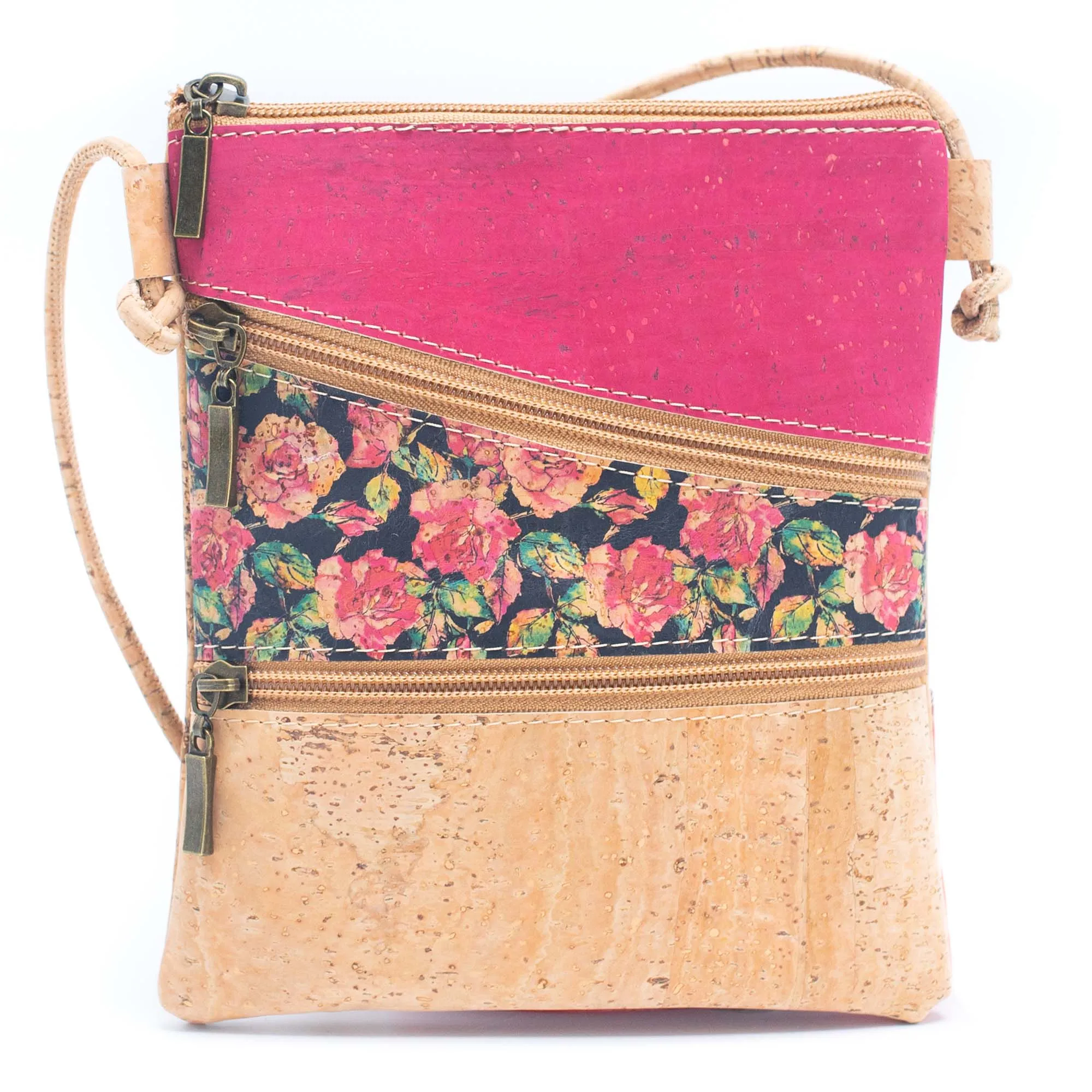 Diagonally Stitched Cork Pattern Bag 209