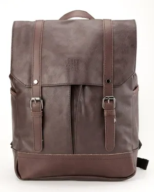 Distressed Leather Nomad Backpack - Dark Brown