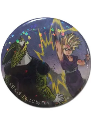 Dragon Ball Z - Cell And Son Gohan Glitter Button